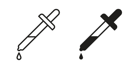 Eye dropper icon silhouette abstract design. vector clipart designs