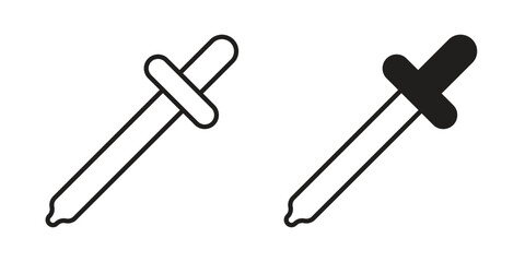 Eye dropper icon silhouette abstract design. vector clipart designs