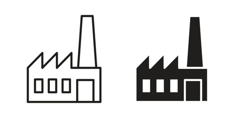 Fototapeta premium Factory icon silhouette abstract design. vector clipart designs