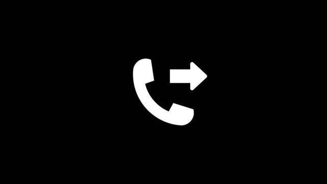 Outline Animation graphic of a phone with curved arrow for calling back or re-contacting.