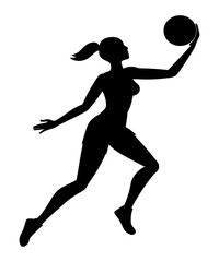 Female Basketball Silhouette Graphic