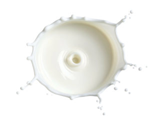 White liquid splash, crown shape, central ripple, black background