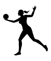 Woman Handball Athlete Silhouette Design