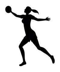 Handball Sport Woman Silhouette Vector