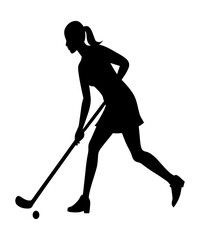 Female Hockey Player Silhouette Graphic Art