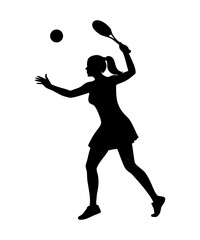 Female Tennis Player Silhouette Illustration