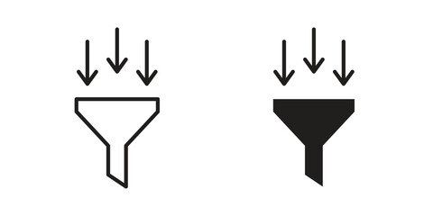 Funnel icon silhouette abstract design. vector clipart designs