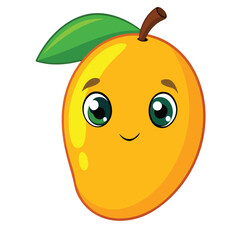 Funny orange fruit cartoon character with a happy smiling face