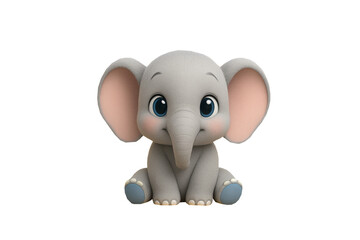 cute elephant animal blank background png file