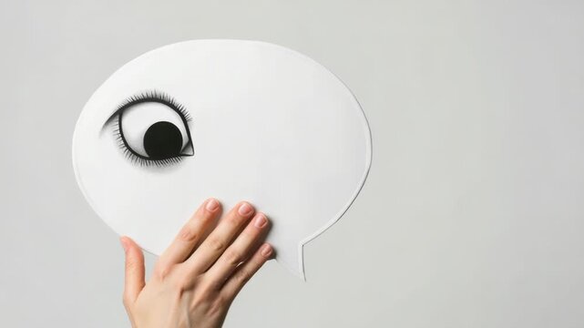 Video A person holds a white paper with a black eye, likely injured or traumatized