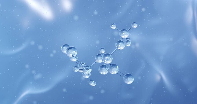 Clothianidin rotating molecular structure, 3d model of insecticide
