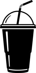 soda drink cup silhouette vector illustration