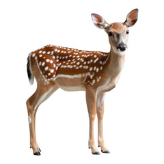 Fototapeta premium Fawn standing in a transparent environment with spots