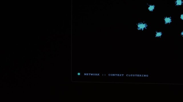 Interface displaying blue data clusters with label focused on machine learning process. Display latent space vector embeddings