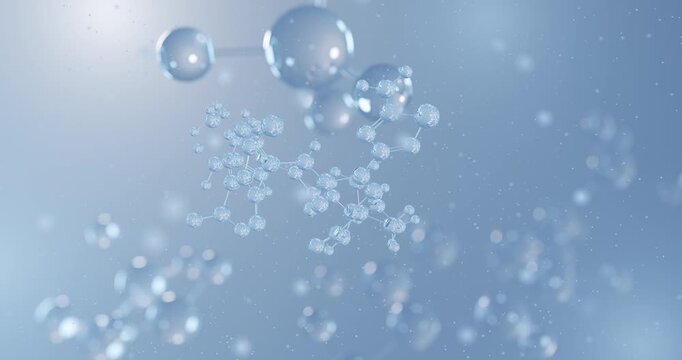 Ceftolozane rotating 3D model of antibiotic, seamless looped video
