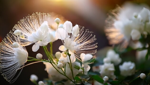 Close Up Depiction Of Fully Bloomed Airy White Caspia Flowers Highlighting Gentle Light And Refined Natural Details