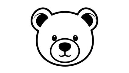 Obraz premium Cute Cartoon Bear Face Illustration on White Background