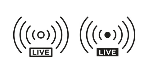 Live streaming icon silhouette abstract design. vector clipart designs