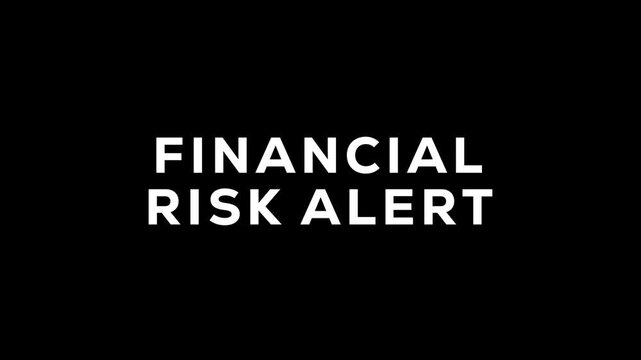 Financial Alert With Glitch Effects, Risk Alert Featuring Flickering RGB Split Visuals, Clear Warning About Market Risks Displayed With Dynamic Glitch And RGB Split Effects For Urgent Communication