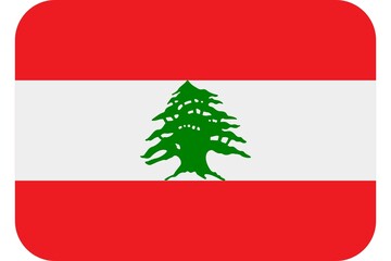 Lebanon Flag Icon with Cedar Tree