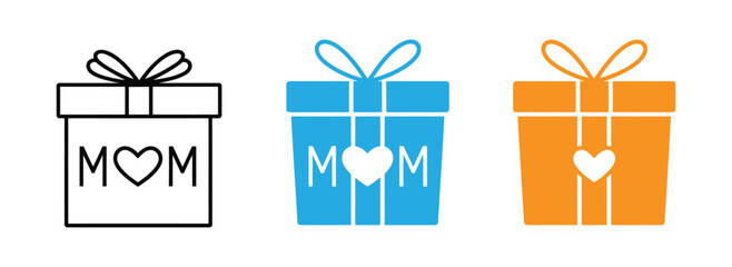 Celebrate Mom with stylish gift boxes for Mother's Day promotion .Happy Mother’s Day Silhouette Design .
