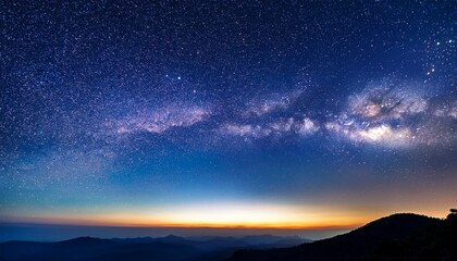 Fototapeta premium Milky Way Galaxy With Star And Noise Blue Background Abstract Milky Way Galaxy With Stars For Background