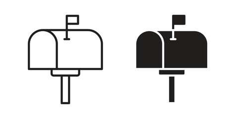 Mailbox icon silhouette abstract design. vector clipart designs
