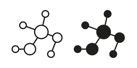 Molecule icon silhouette abstract design. vector clipart designs