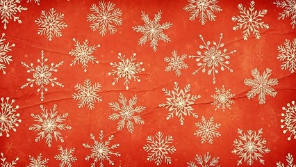 red christmas background with snowflakes