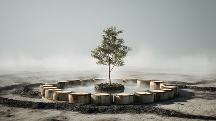 Symbolischer Baum im geschützten Ökosystem
