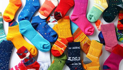 Realistic Colorful Socks Background &mdash; Close-Up Textile Texture for Product Advertising