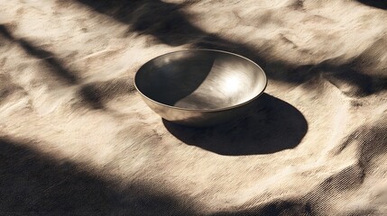 Leere Metallschale im Licht
