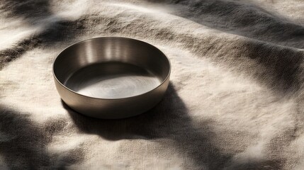 Leere Metallschale im Licht
