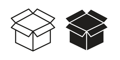 Open box icon silhouette abstract design. vector clipart designs