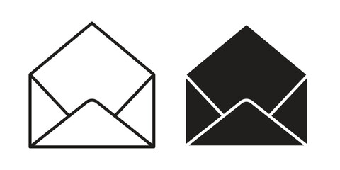 Open envelope icon silhouette abstract design. vector clipart designs