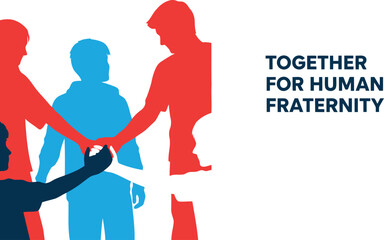 Diverse group people uniting, hands together, symbolizing teamwork