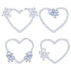 Heart frame with bow collection. Whimsical lace frames. 14 February design concept.