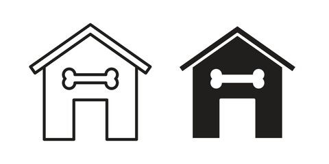 Pet house icon silhouette abstract design. vector clipart designs