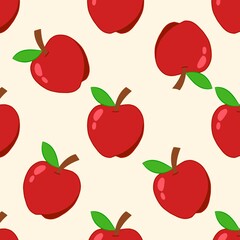 Seamless Red Apple Pattern