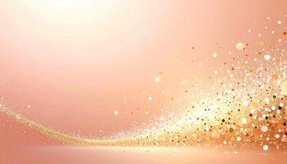 Soft golden sparkle wave on a light pink background, elegant and celebratory abstract design