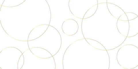 Abstract background golden circle stock line background. abstract artistic of geometric background Gold circles abstract seamless vector pattern. Minimal style white website banner, decoration Vec	