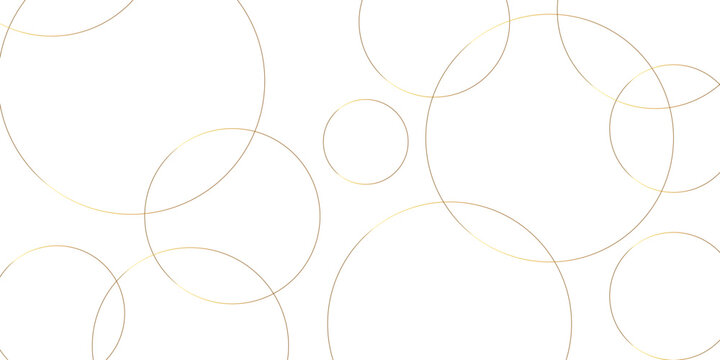 Abstract background golden circle stock line background. abstract artistic of geometric background Gold circles abstract seamless vector pattern. Minimal style white website banner, decoration Vec	