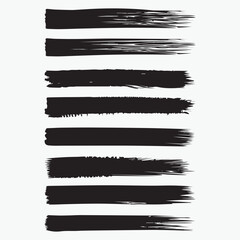 Obraz premium Abstract Black Brushstrokes on White Backdrop a Set of Decorative Design Elements Featuring Bold Lines and Textured Strokes Perfect for Adding an Artistic Touch to Various Creative Projects