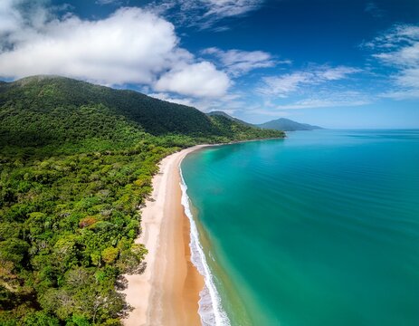noah beach daintree long exposure aerial captures queensland s tropical coast a vibrant blurred paradise