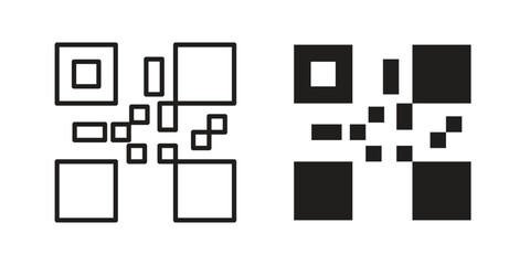 QR code icon silhouette abstract design. vector clipart designs
