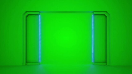 Ethereal green screen doors unfolding into light with Chroma Key lift Doors Opening effect green screen style featuring green screen,