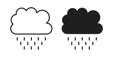 Rain icon silhouette abstract design. vector clipart designs