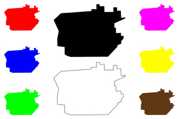 Vehari city (Islamic Republic of Pakistan) map vector illustration, scribble sketch Vihari map