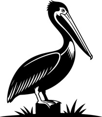 pelican silhouette vector illustration
