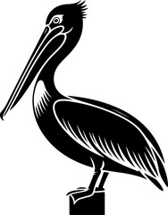 pelican silhouette vector illustration